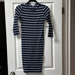 Maternity navy striped dress
